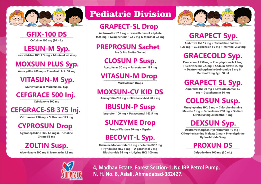  pcd pharma franchise products of Sungrace Pharma